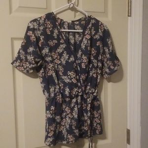 Sienna sky floral tie waist blouse